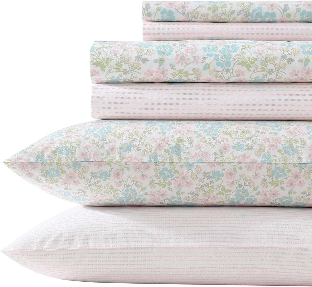 Laura Ashley - Sheet Set, Super Soft Bedding Set with Deep Pocket, Includes Matc