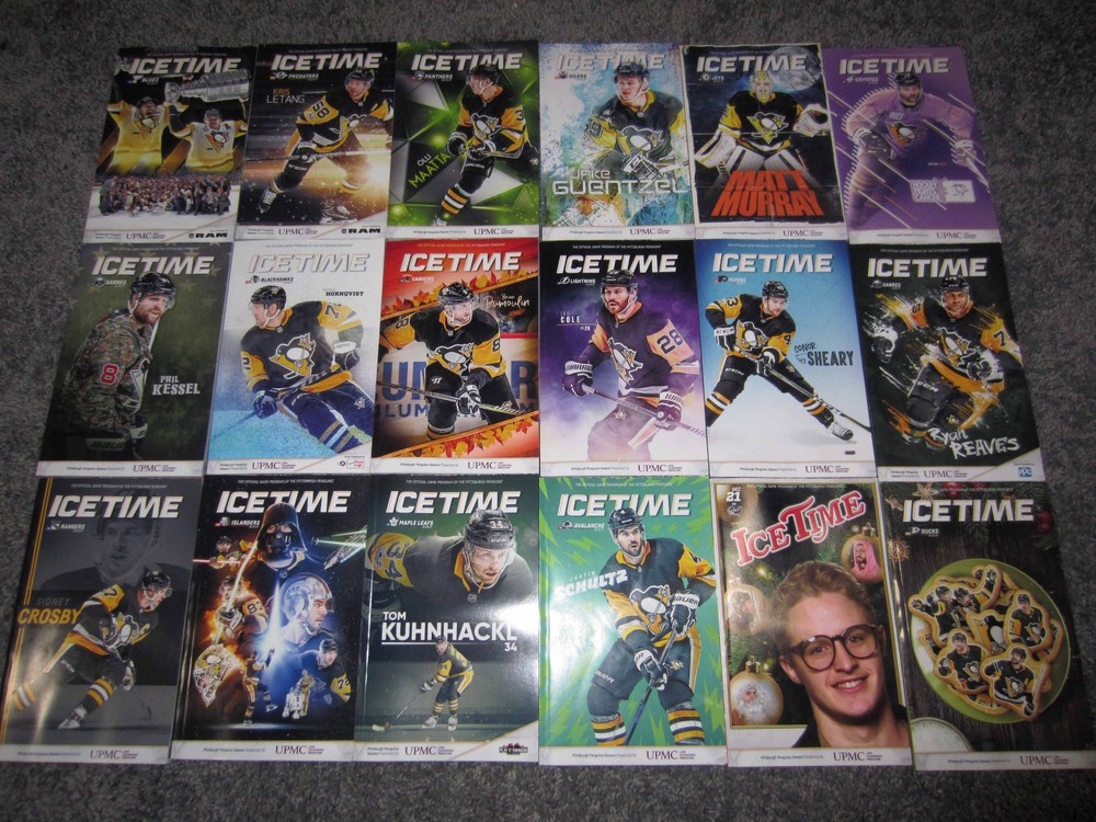 Pittsburgh Penguins 2017-18 Complete Season Icetime Magazine 47 Game Program Set