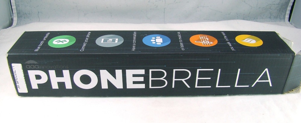 Phonebrella Folding Umbrella with Bluetooth Handle NEW in torn box READ