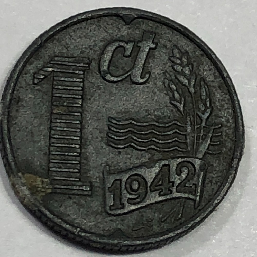 1942 Netherlands One Cent Foreign Coin #2467
