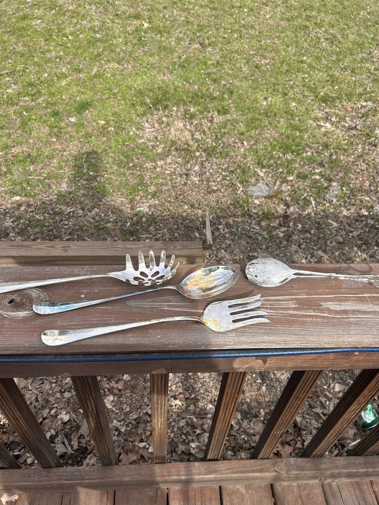 Studio Silver plated 3 Pc Jumbo Server / Cake Tongs 8”