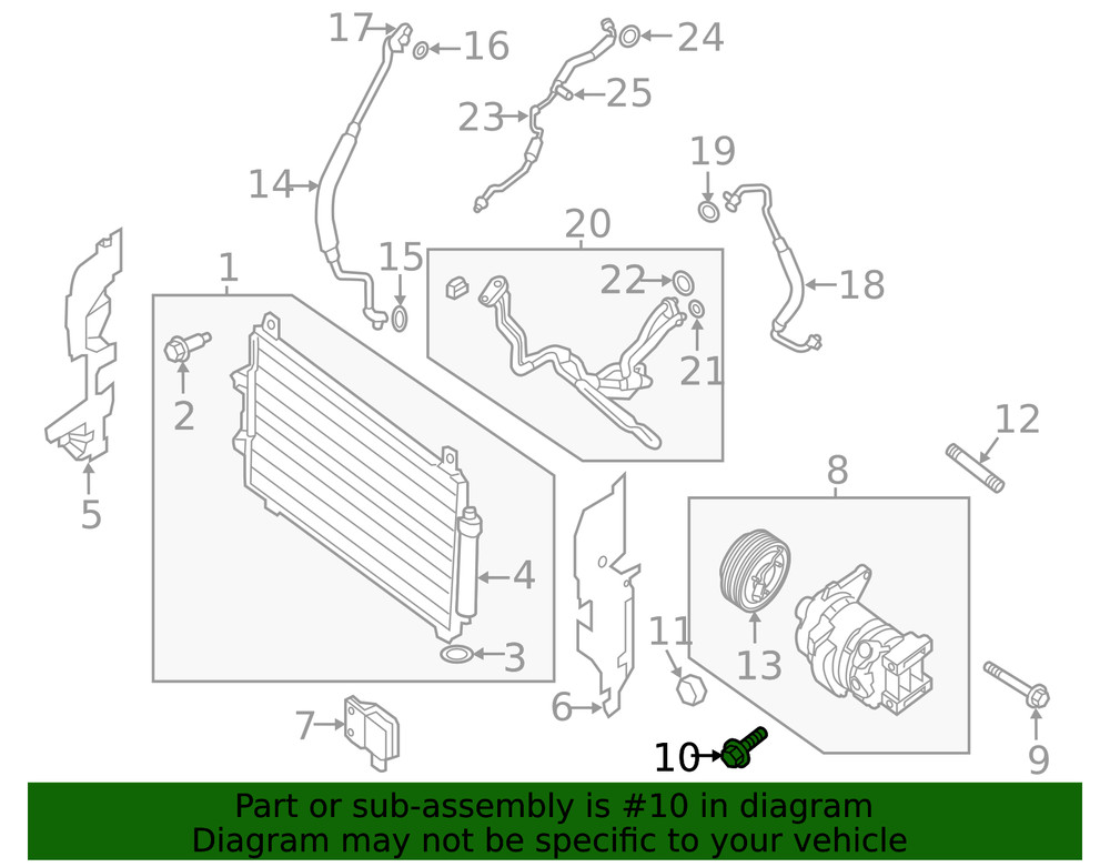 Genuine Nissan A/C Compressor Bolt 11916-ZN50A