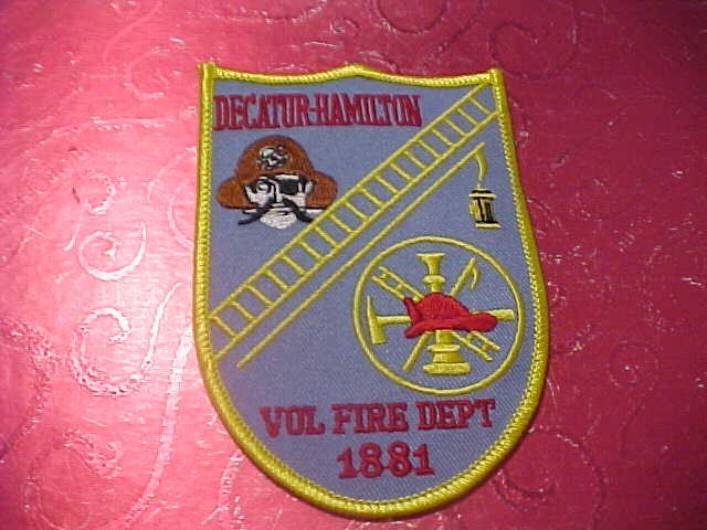 DECATUR-HAMILTON MICHIGAN FIRE DEPARTMENT PATCH SHOULDER SIZE UNUSED