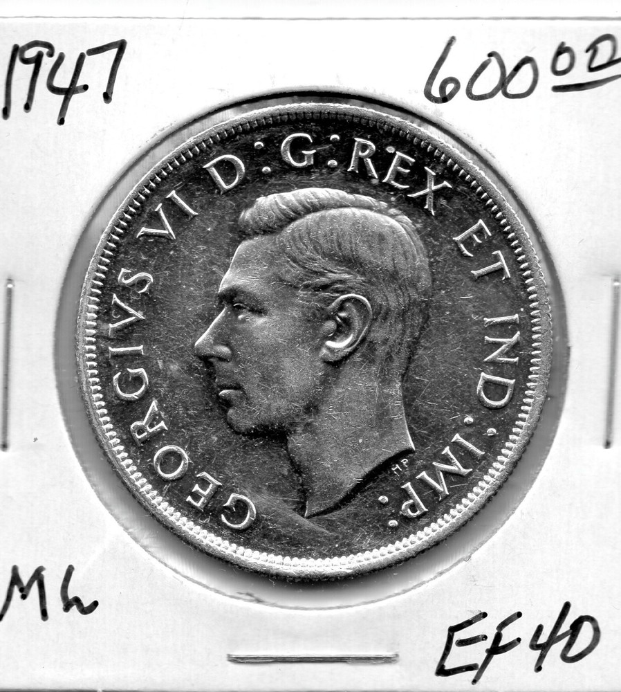 1947 Canada One Silver Dollar  EF ML