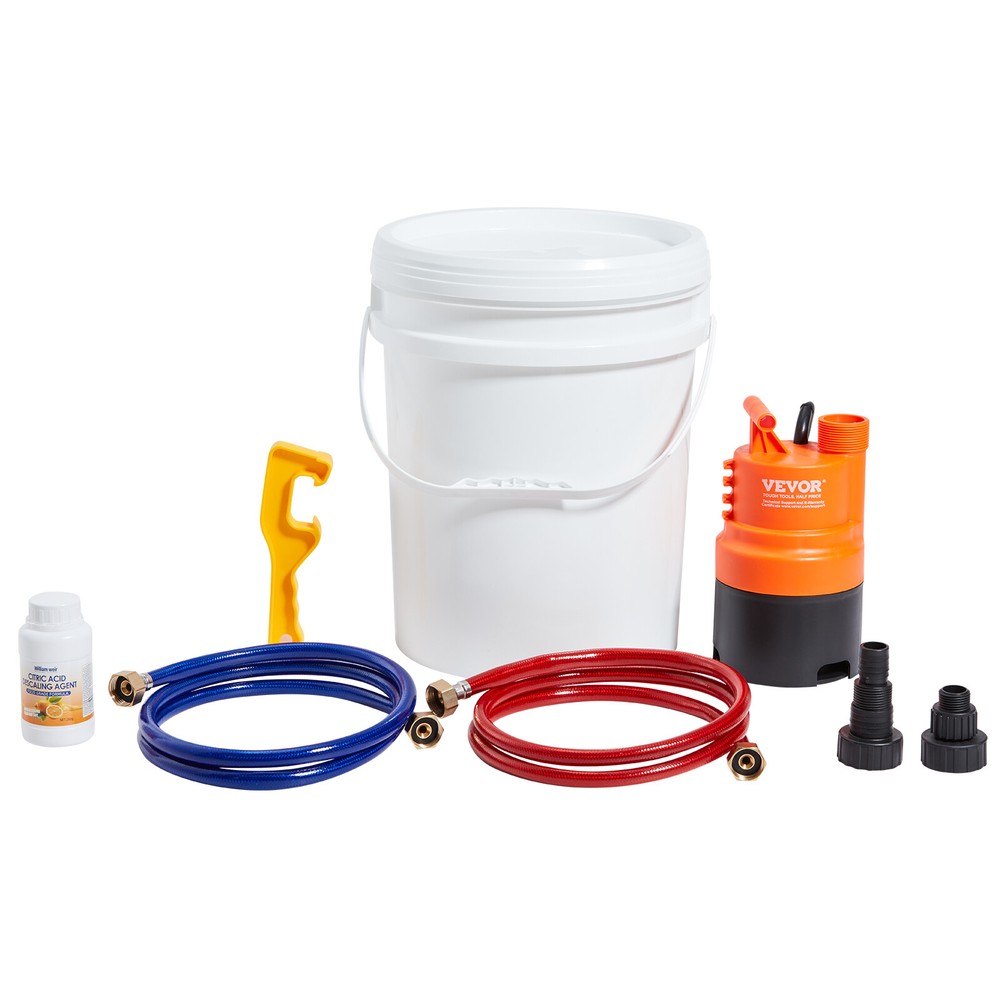 VEVOR Tankless Water Heater Flushing Descaling Kit Descaler w/ Pump 5 gal. 1/3hp