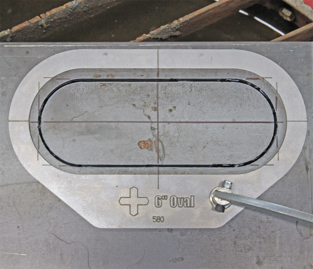 Plasma Stencil - 6" Oval Trailer Light Cutter Guide - Stop/Turn/Tail