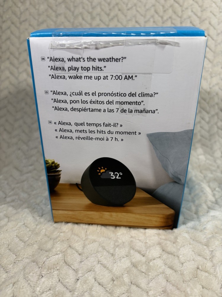 Amazon Echo Spot Smart Speaker Display Black (Model BV84J9) With Box