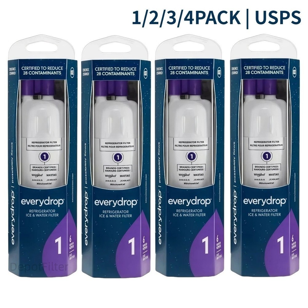 1-4PACK ΕVΕRYDROP ΕDR1RXD1 Refrigerator ICE Wate Filter 1 Replacement White US