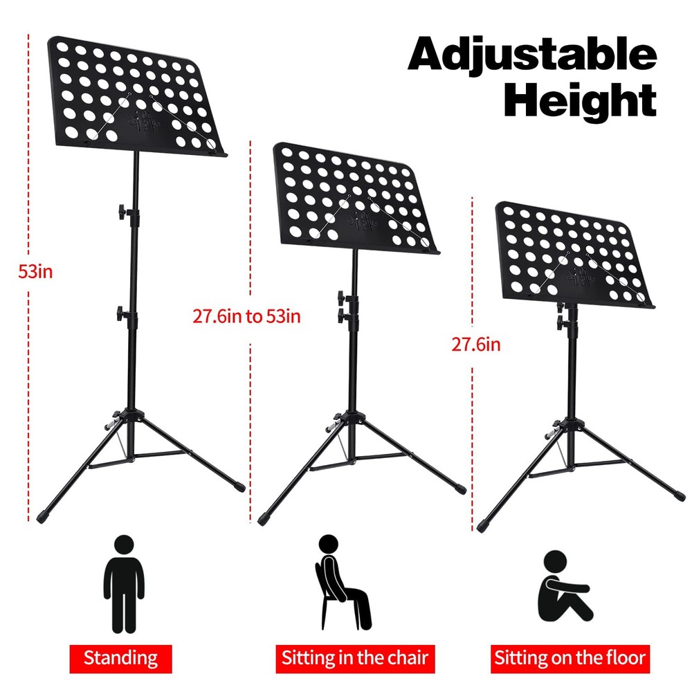 1/2/3 Pack Sheet Music Stand, Adjustable Standard Version, 1 pack black