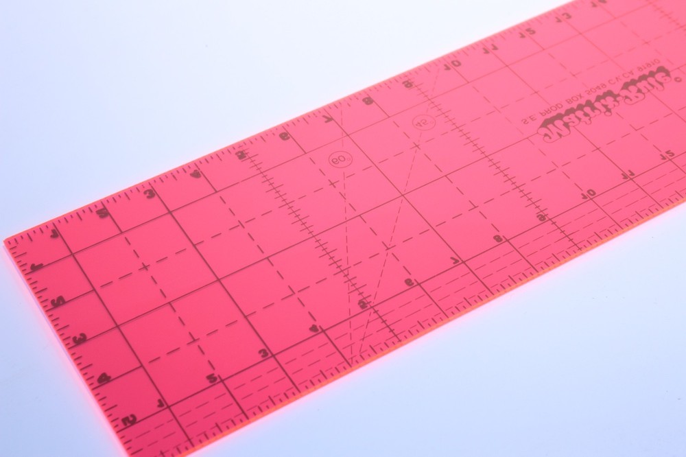* MATRIX-RULE Ruler, 24 X 6” Pink See Through Templates Quilt
