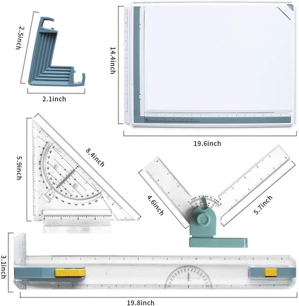 A3 Drawing Board Drafting Table Multifunctional Drawing Board Table w Clear Rule