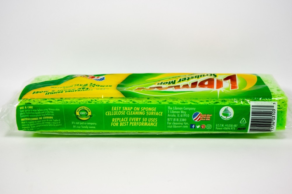 Libman Scrubster Mop Refills Easy Change Snap On Refill Super Absorbent #03103