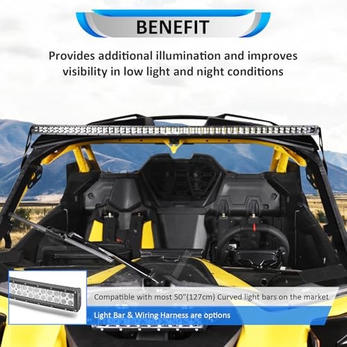 Upper Roof Windshield LED Light Bar Mounting Bracket Compatible with Can Am