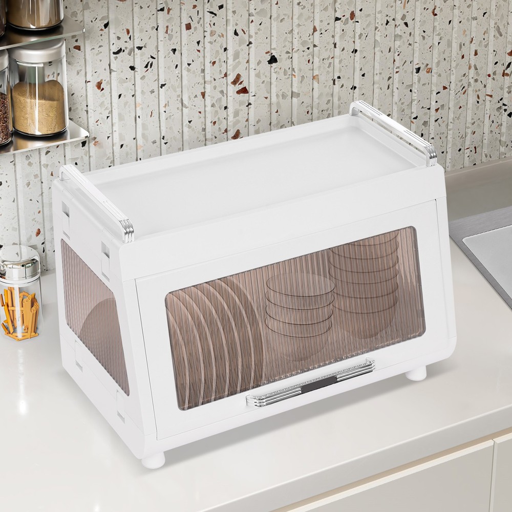 Dish Drying Rack Drying Drainer, Dish Drying Rack and Drain Board with Lid Cover