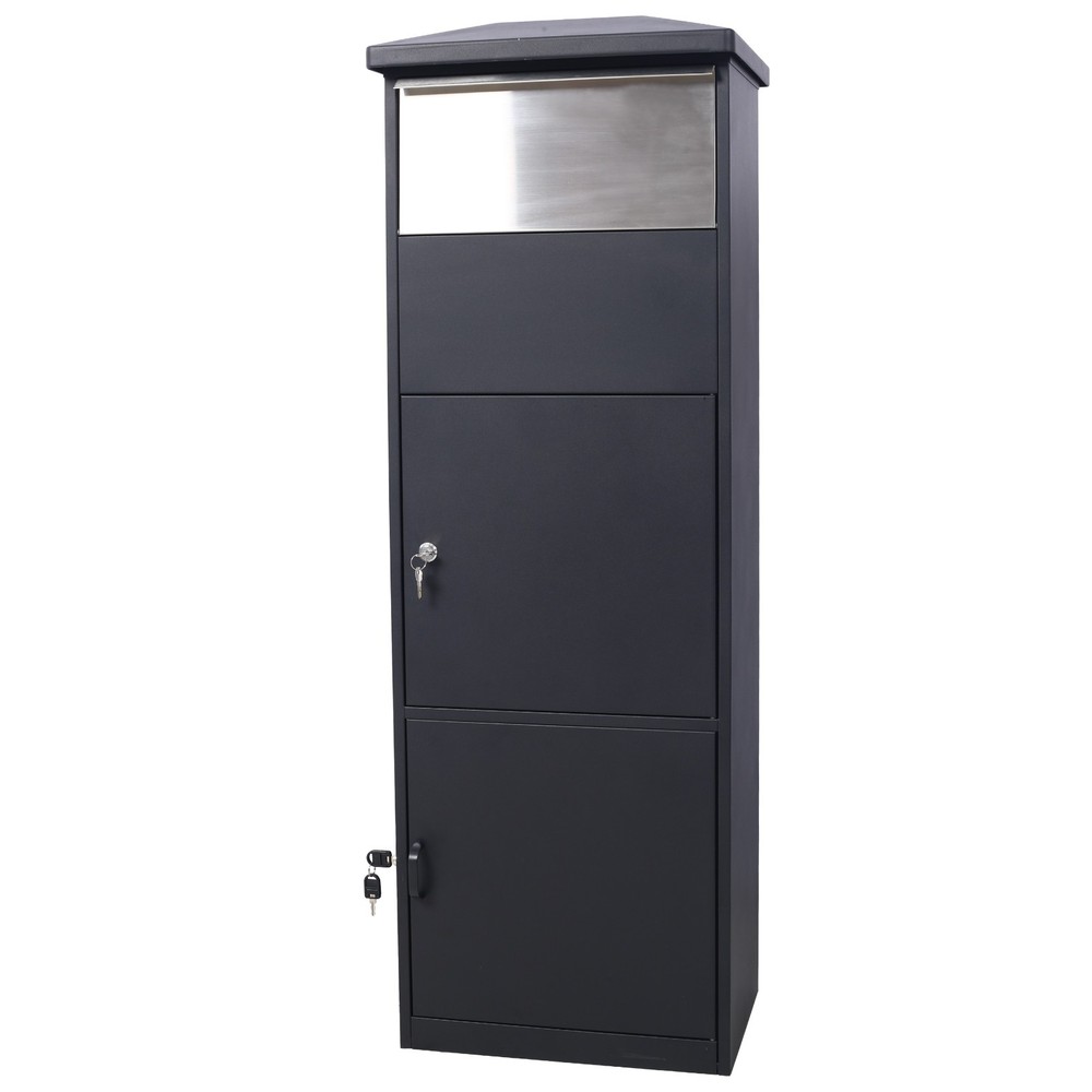 Lockable Large Parcel Drop Box Porch Mailbox with Secure Compartment