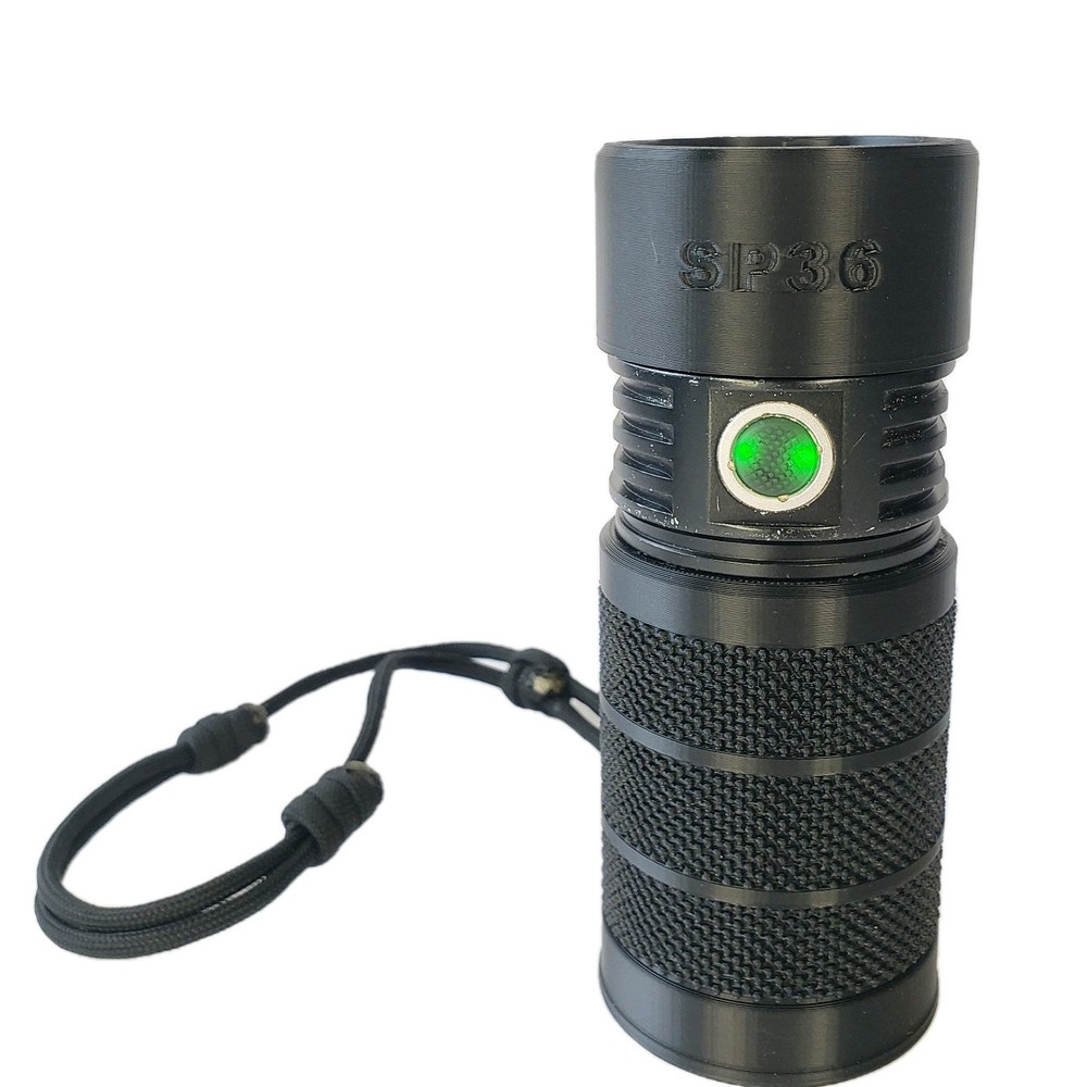 For Sofirn SP36 Flashlight Protective Case /Grip / Wrist Strap Lanyard Mount TPU