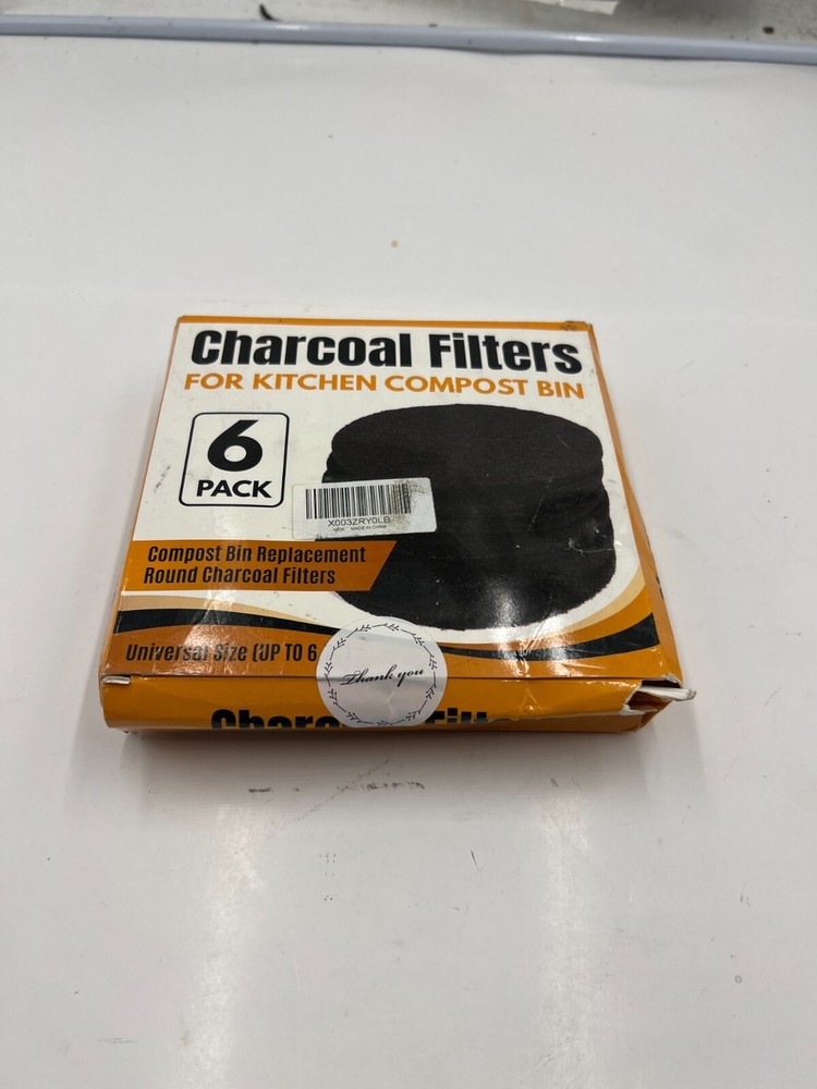 Pack of 6 Charcoal Filter Black for Kitchen Compost Bin Compost Countertop