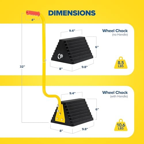 Industrial Extra Large Wheel Chock with Handle - Heavy With Handle (1pack)