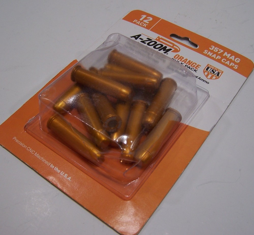 A-ZOOM 357 MAG SNAP Caps, Orange, 12PK