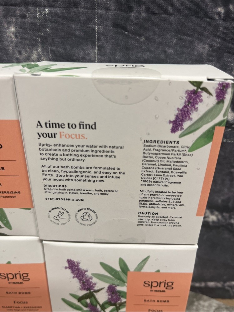 Sprig Focus Bath Bomb (Clary Sage + Patchouli)