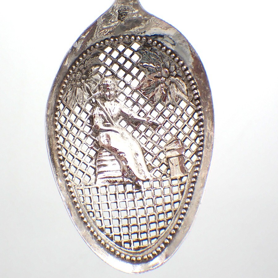 Antique Dutch Monkey Spoon Sifter 833 Silver