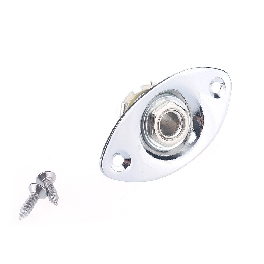 Musiclily Oval Guitar Input Jack,Chrome