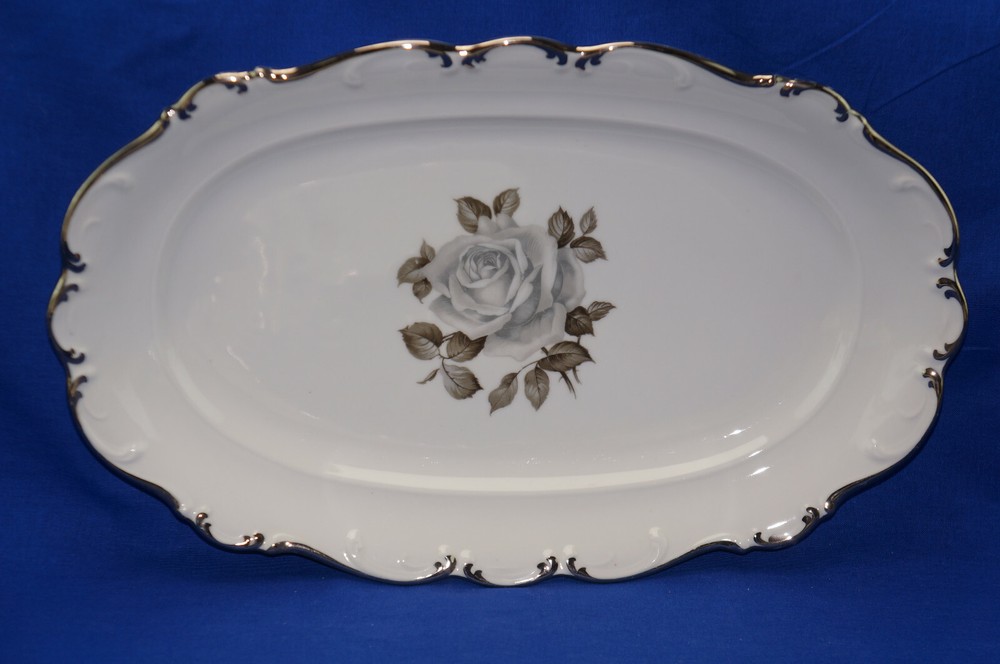 Schumann Moon Rose Oval Serving Platter, 14 1/8"