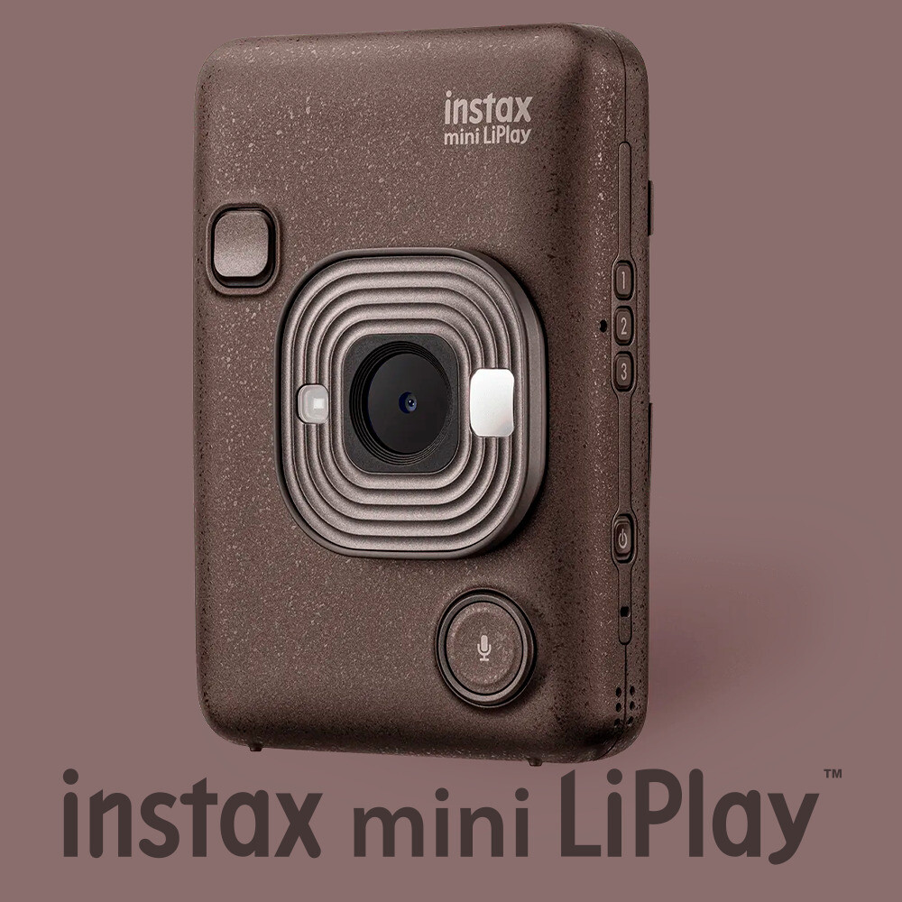 Fujifilm Instax Mini LiPlay Camera and Smartphone Printer Deep Bronze Bundle