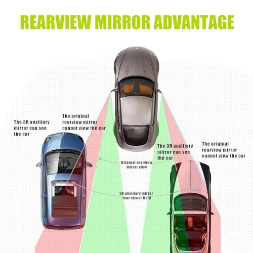 2PCS Blind Spot Mirrors, Rectangular Shaped HD Glass Convex Rear View Square