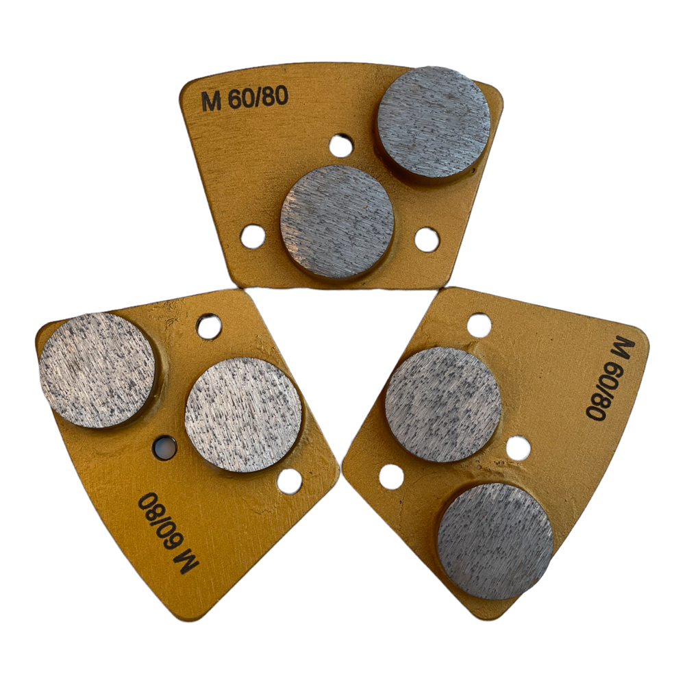 9 Pack Trapezoidal Grinding Discs for Concrete Floor Grinders Soft Bond 60 Grit