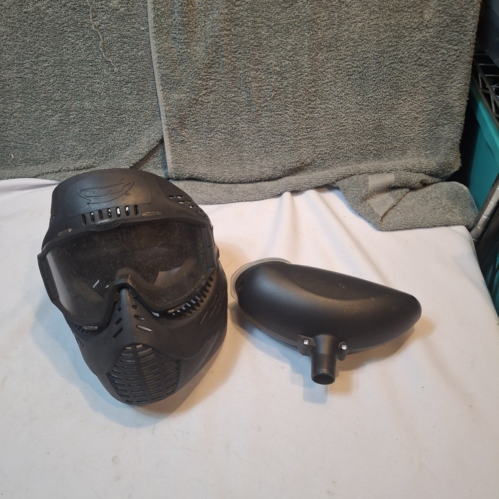Black JT Paintball Facemask And Hopper