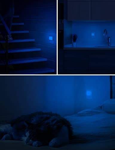 Blue Night Lights Plug into Wall 2-Pack, 0.3W Plug in Night Light, Dusk to Da...