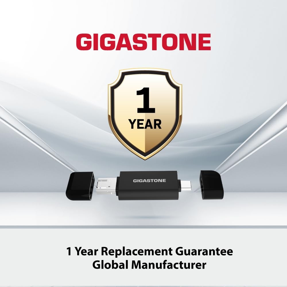 GIGASTONE SD Card Reader, 5-in-1 USB-A/USB-C Reader 1 Pack