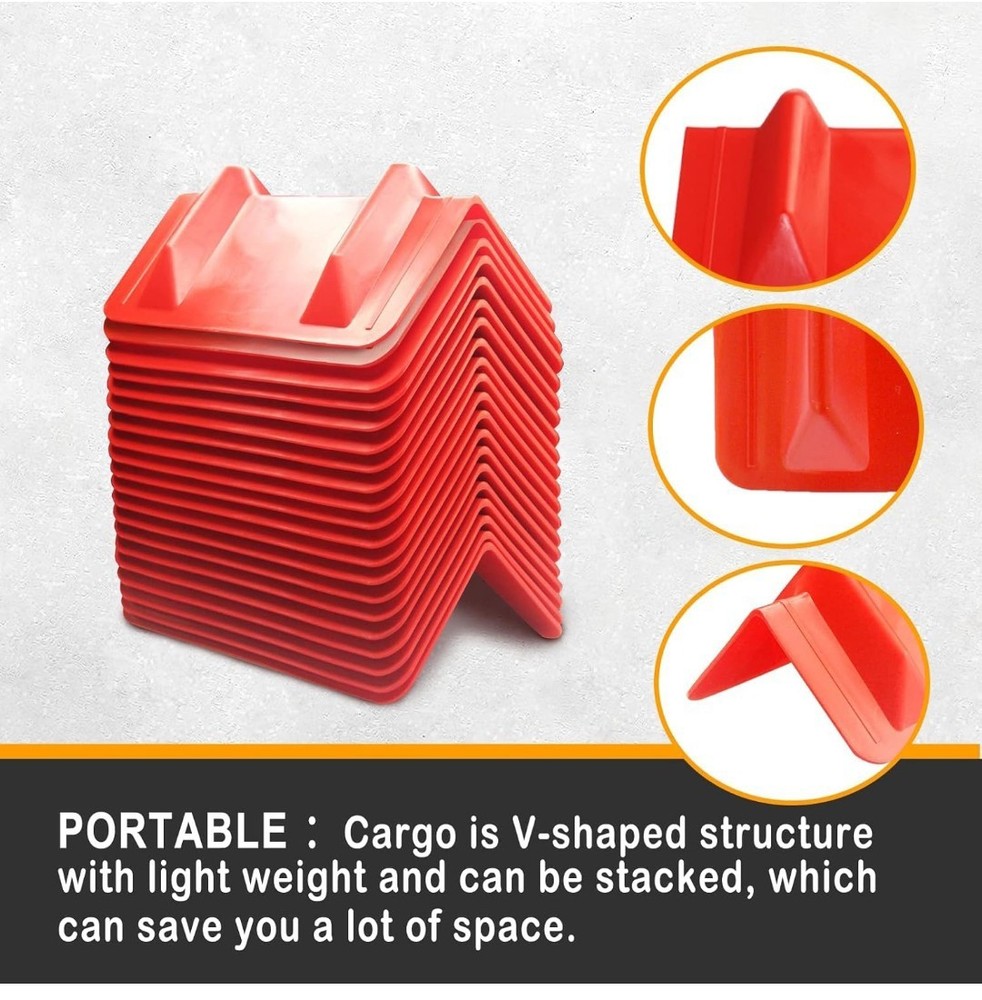 20 Pack Flatbed Edge Protectors for Cargo Loads (Red)