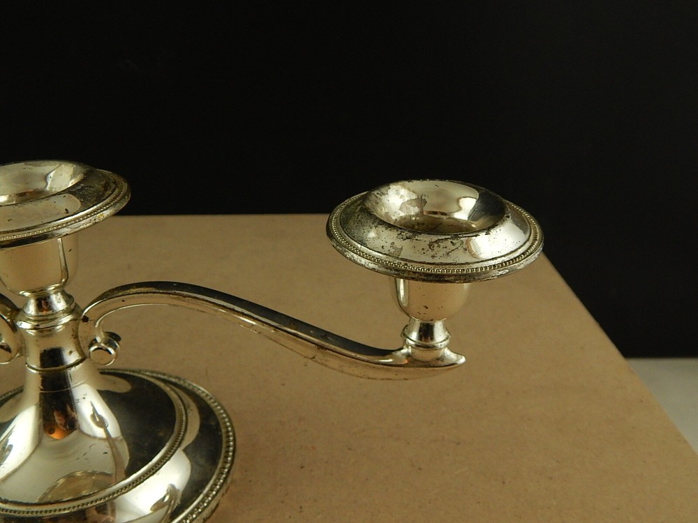 Vintage Candelabrum Candelieri Bathroom Silver Plate Three Flames