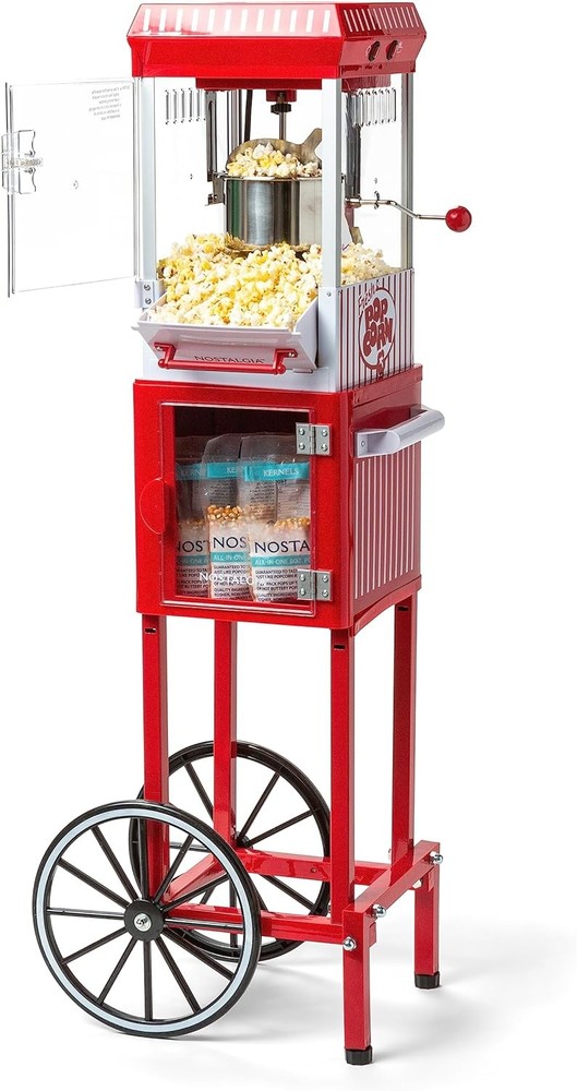Popcorn Maker Machine Red Vintage Cart