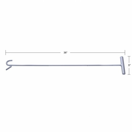 Chrome 36" Long Fifth Wheel Pin Puller, S-Hook (Each)