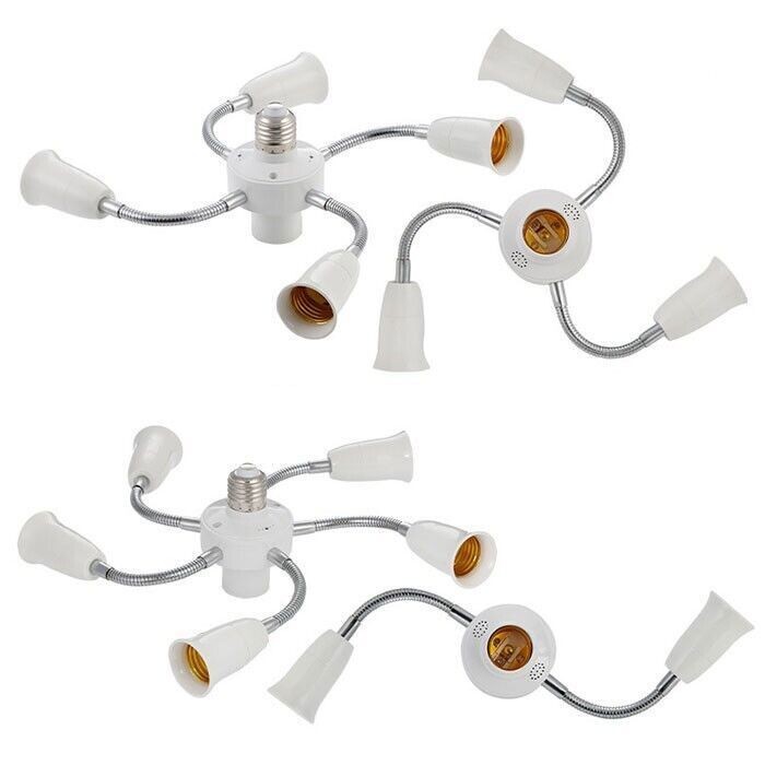 Adjustable Base Light Socket Splitter E27 Bulb Holder 2 3 4 5 In 1 Way Adapter