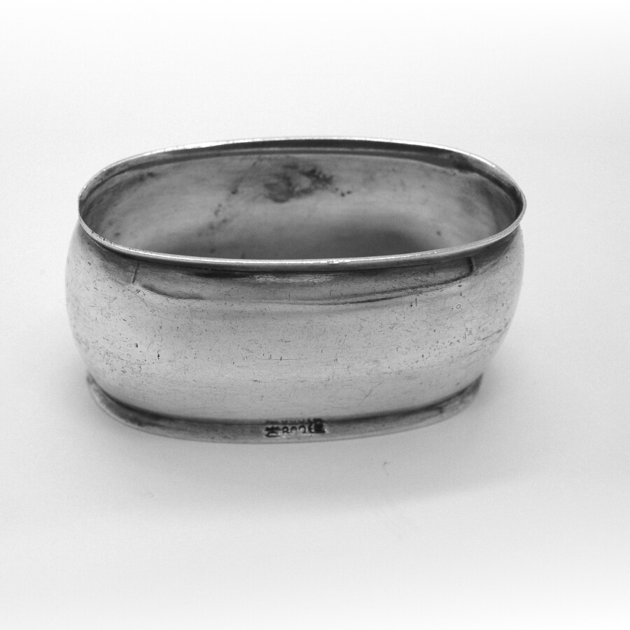 Oval Napkin Ring German 800 Silver Mono Dirk