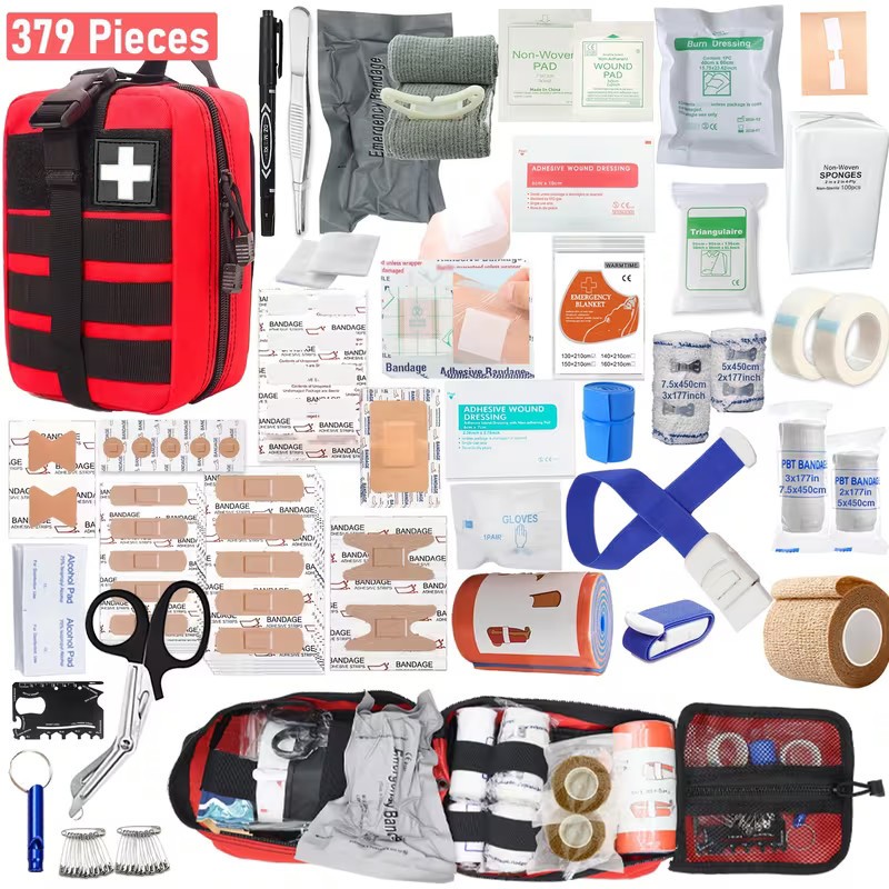 Portable First Aid Kit Survival Gear for Outdoor Drive Travel Camper Hiking Home