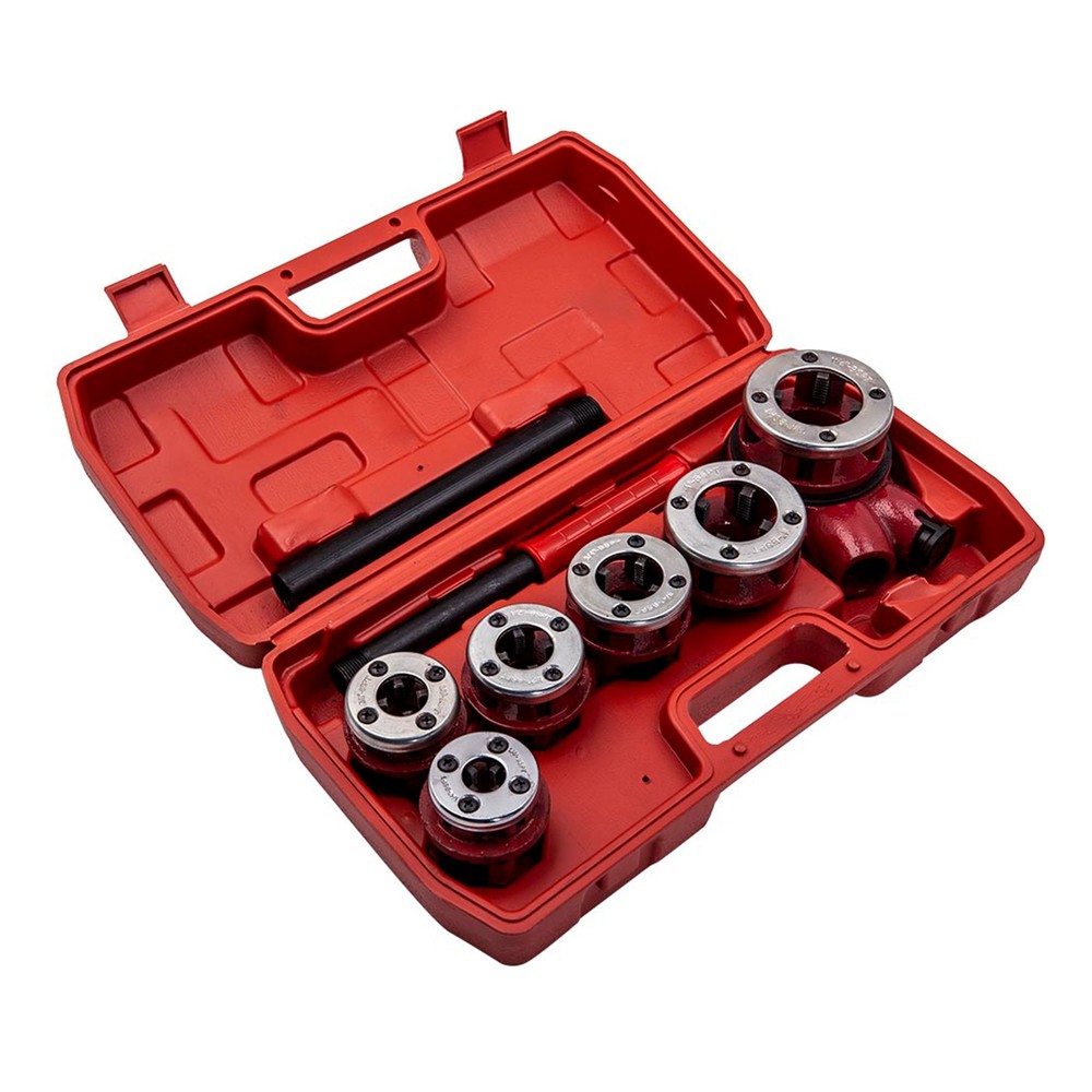 Ratchet Pipe Threading Threader Die Bar Head Handle Tools Set 1/4'' 3/4'' Manual
