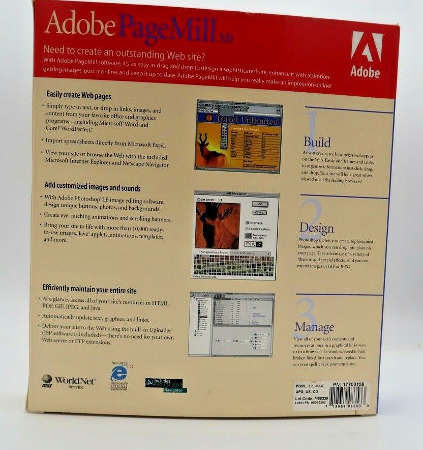 Adobe PageMill 3.0 UPGRADE for Macintosh - Vintage Software