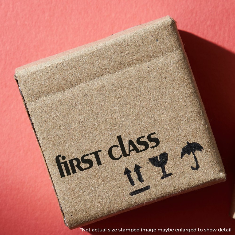 Lower Case First Class Rubber Stamp Size 1/2" Tall x 1-1/2" Wide