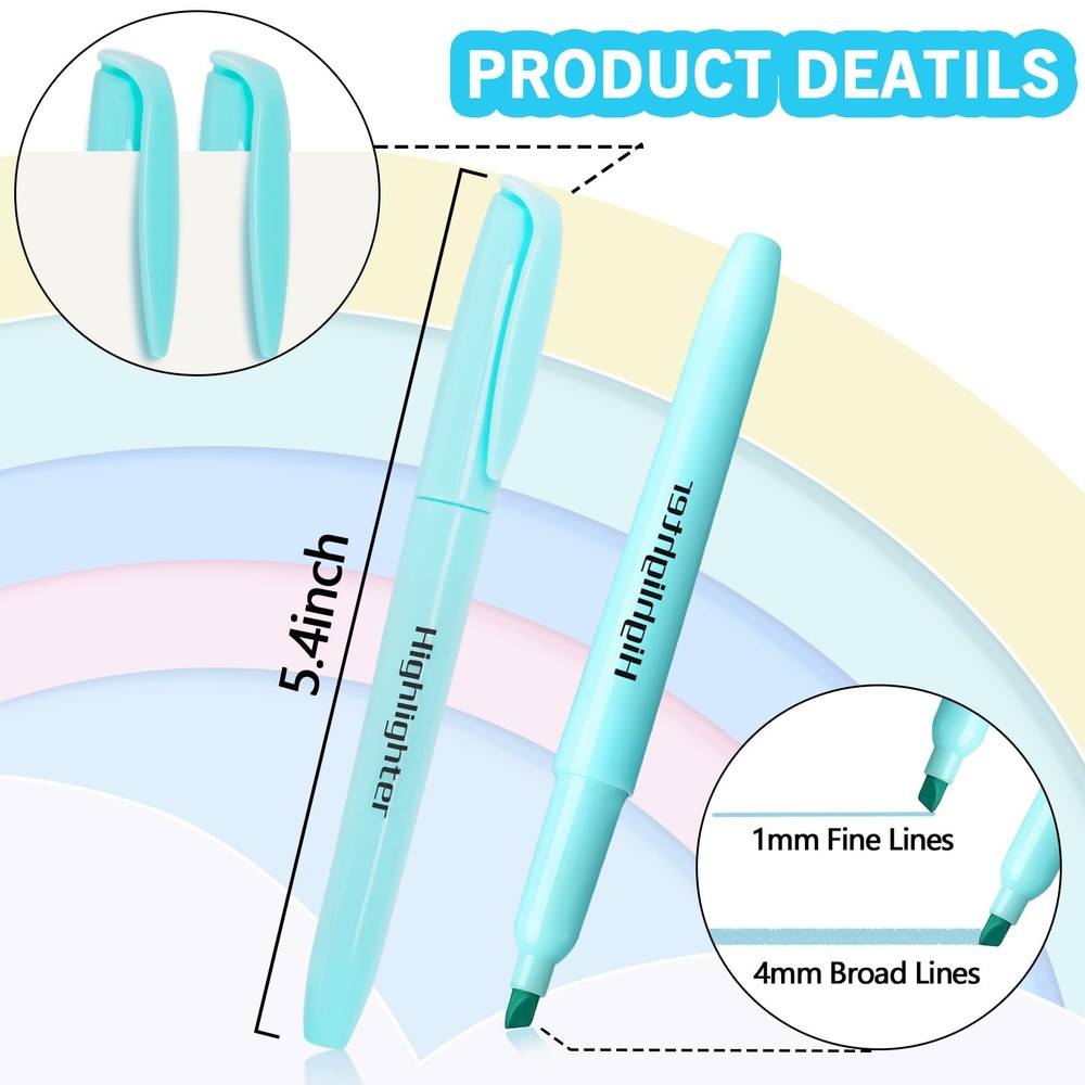 Chisel Tip Highlighters Bulk Assorted Colors Study pens 108 Pack