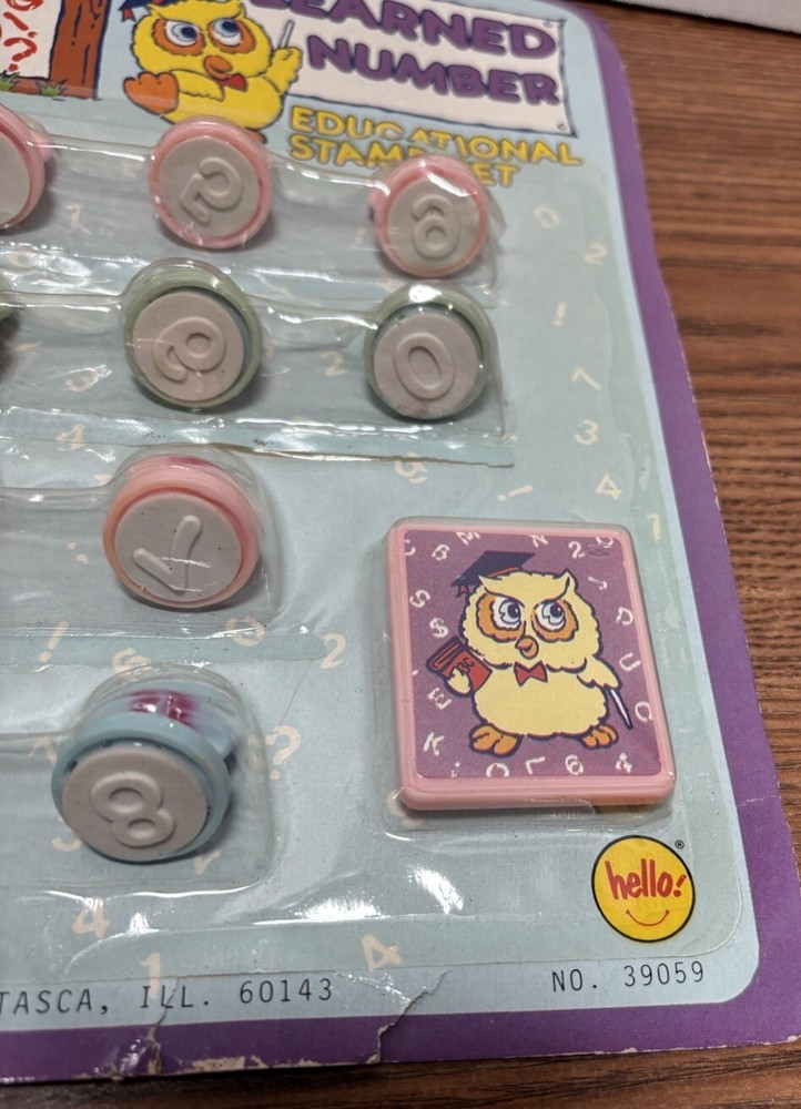 Vintage Learned Number Educational Stamp Set Numbers 0-9