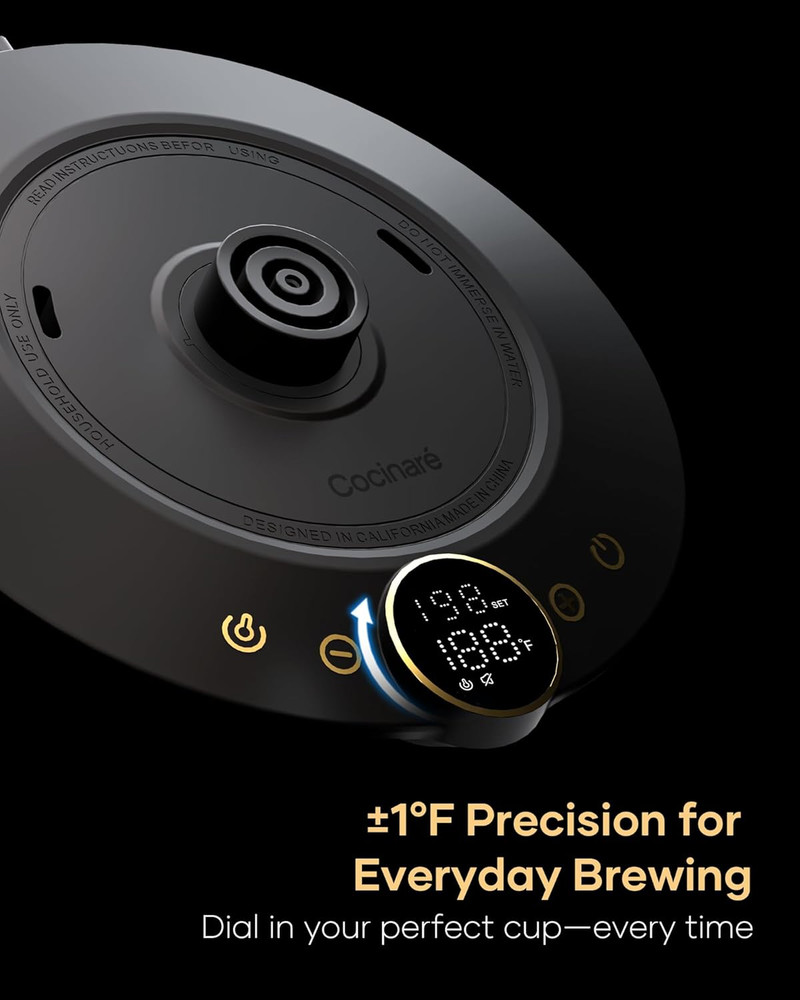 FLOW B9 Gooseneck Electric Kettle, Precise Temperature Control for Pour-Over Cof