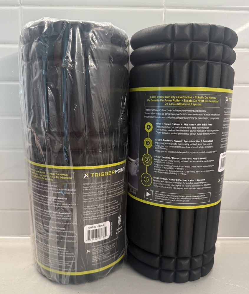 2 Trigger Point GRID Foam Rollers – 13” x 5” – Deep Tissue Massage – Open Box