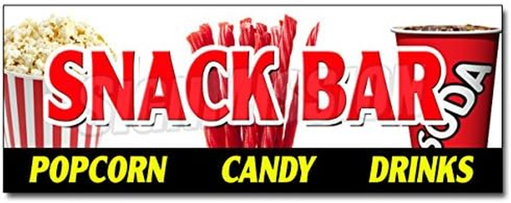 24" Snack BAR Candy Popcorn Drinks Decal Sticker Cold Sandwiches Kettle Corn