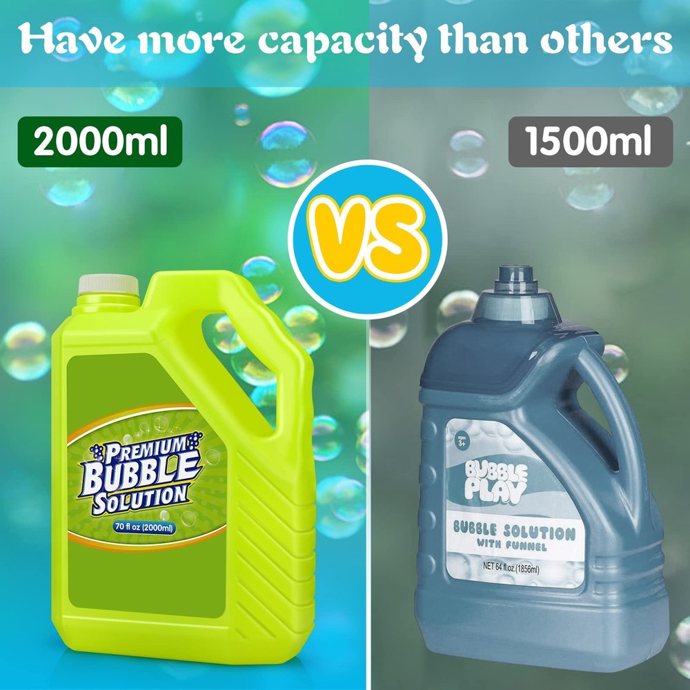 Bubble Solution Refill - 70 OZ Premium Bubbles Refill for Bubble Machine, Wan...