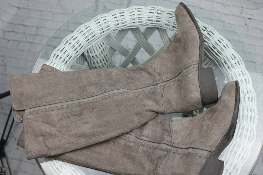 Boots Suede Like Material Stretch Material At Sides Grey Size 8